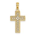 thumbnail image 3 of 14K Yellow Gold Timeless Textured Lace Center Latin Cross Pendant, 3 of 3