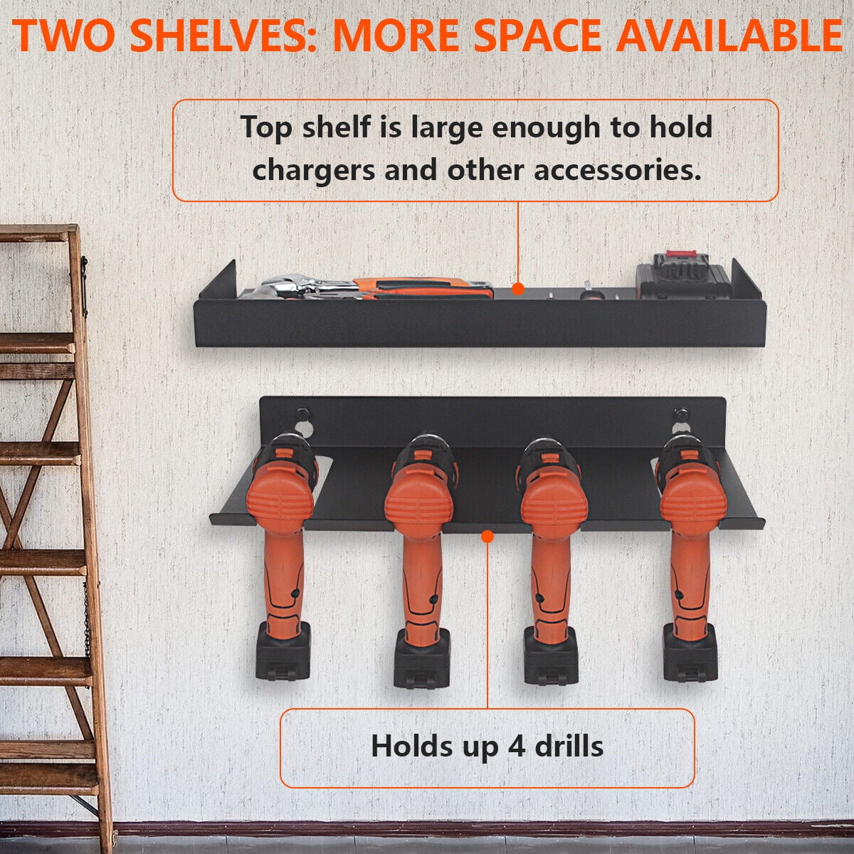 Buy Drill Organizer Rack,Wall Mount Cordless Drill Tool Holder Power