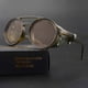 thumbnail image 3 of KEITHION Glacier Windproof Mountaineering Steampunk Style Round Vintage Sunglasses, Retro Eyewear For Men Women With Leather Side Goggles, Cycling Rid, 3 of 5