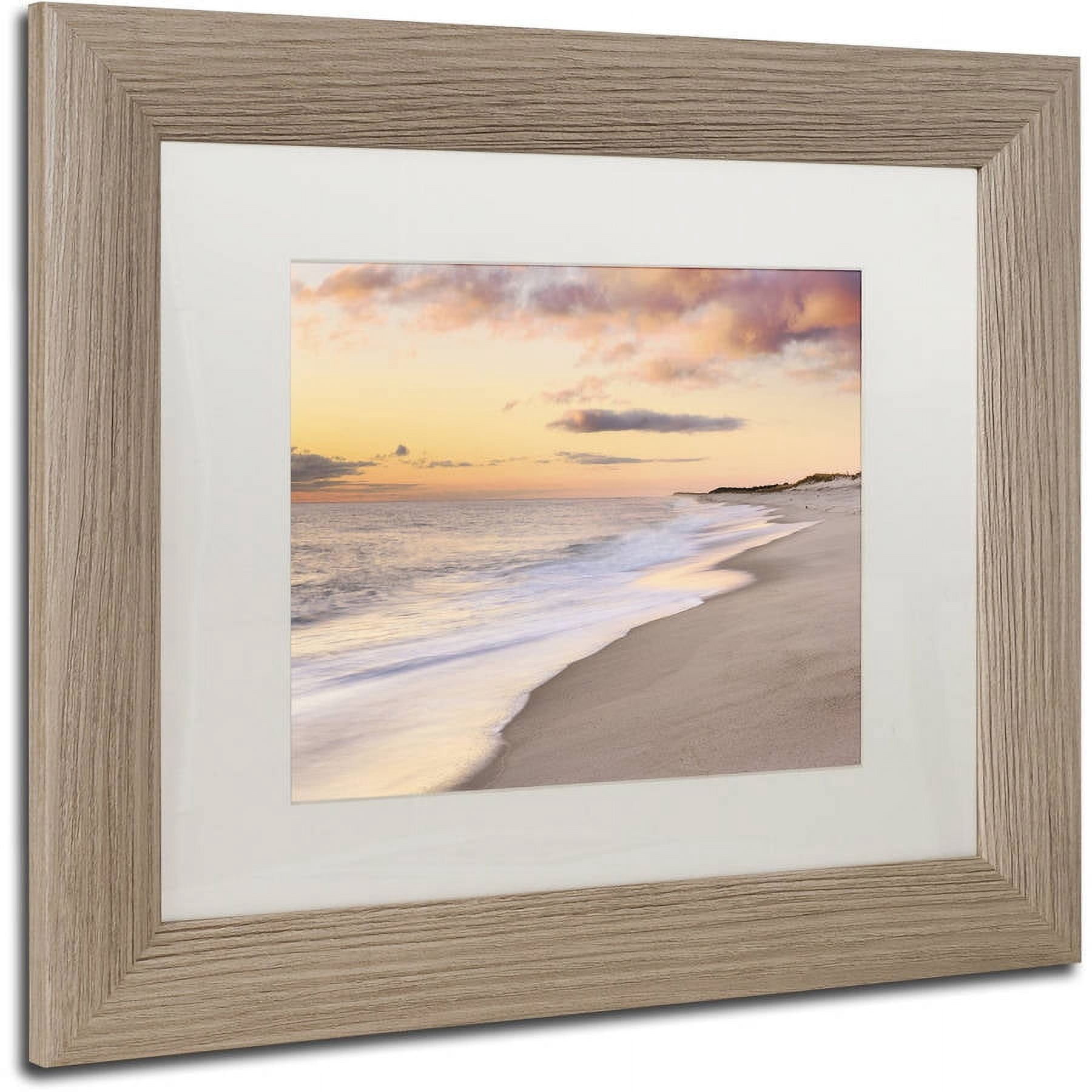 Trademark Fine Art "Tide Line" Canvas Art by Michael Blanchette Photography White Matte, Birch Frame