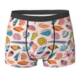 thumbnail image 6 of Men's Boxer Briefs, Doodle Seashell Soft Comfy Mens Underwear Boxer Briefs Breathable With Widen Waist, 6 of 7