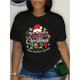 thumbnail image 1 of Camiseta de cuello redondo con estampado navideño, informal, de punto de algodón, de largo regular, para todas las estaciones, ideal para deportes de ocio., 1 of 7