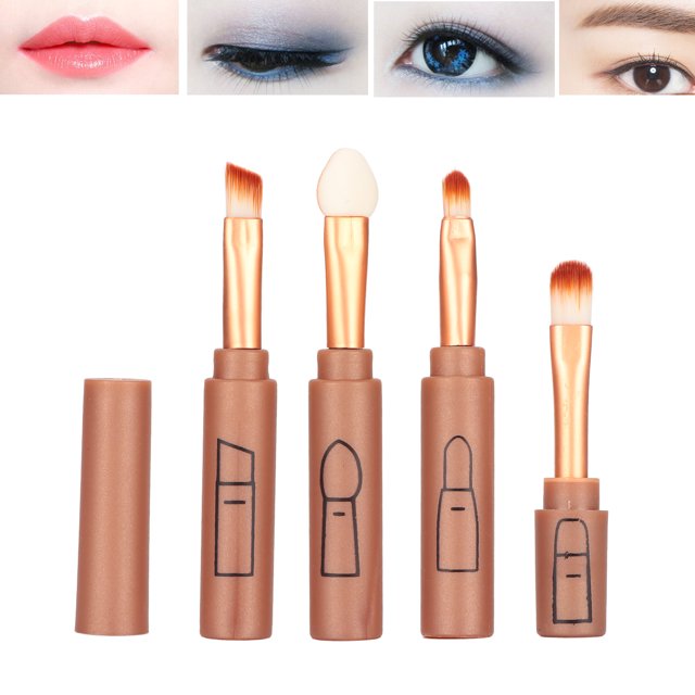 Cepillo telescópico para labios, cepillo telescópico para cejas 4 en 1, cepillo retráctil para sombra de ojos, muy recomendado