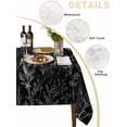 thumbnail image 2 of Black Spring Floral Table Cloth, Vintage Botanical Watercolor Waterproof Tablecloth for Square Tables, Reusable Washable Fabric Table Cover for Restaurant Kitchen Dining Tables 60"x60", 2 of 6