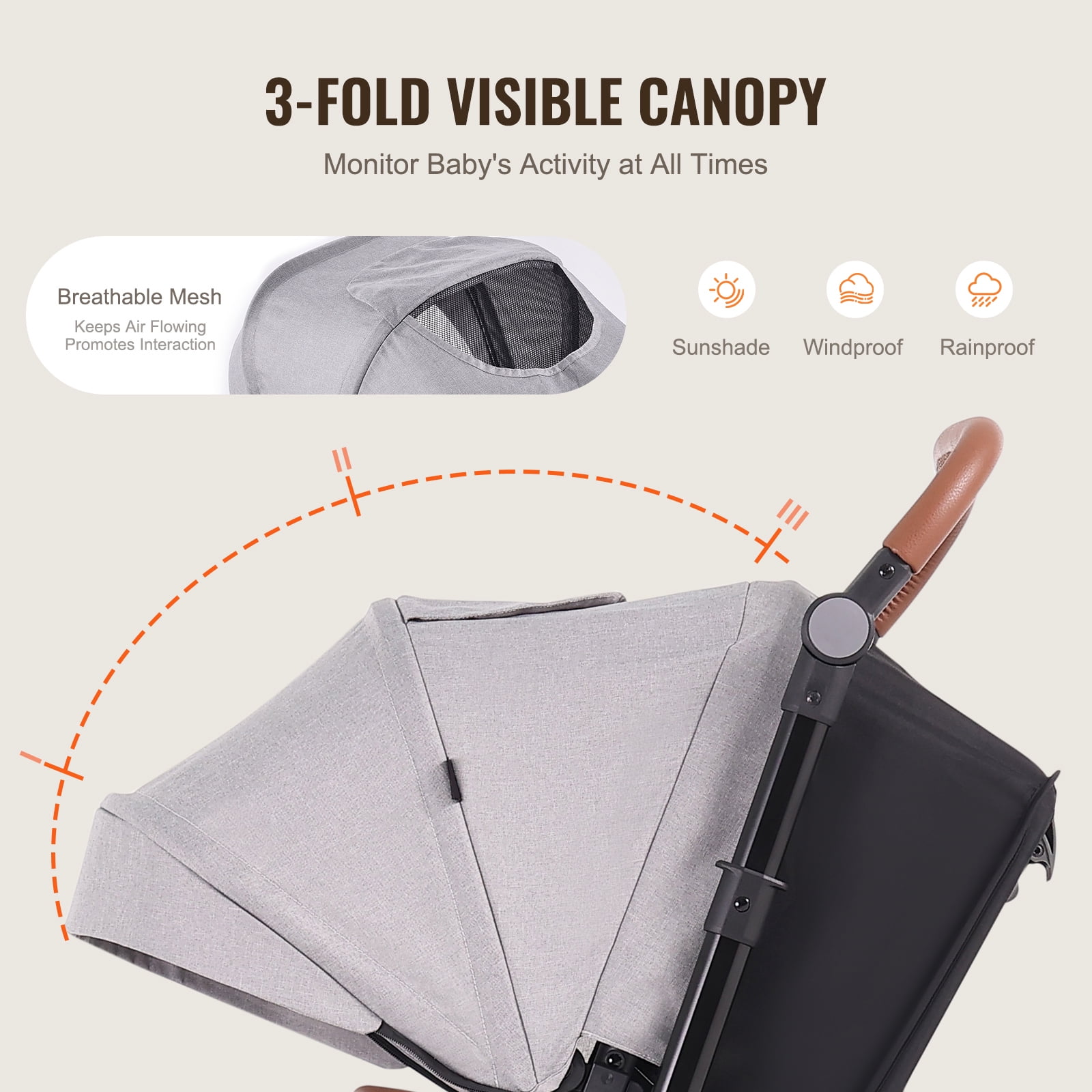 KFFKFF Journey Ensemble: 2-in-1 Infant Bassinet & Stroller, Reversible Seating, Simple One-Click Fold, Durable EVA Wheels with Safe Braking System, Aluminum Frame - Baby Travel Set in Light Gray