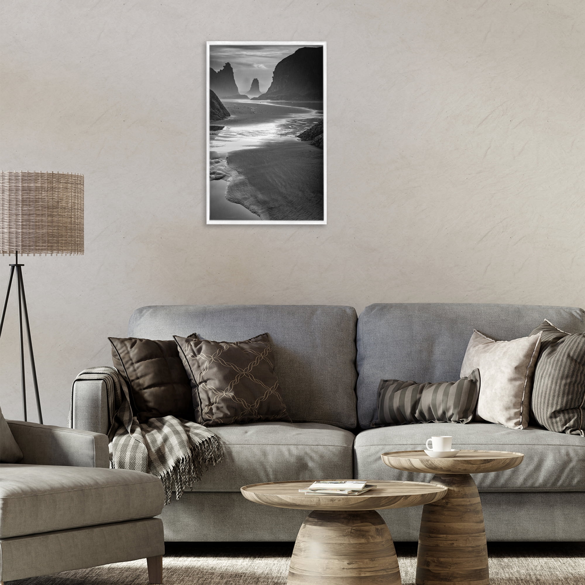 Stupell Industries Last Light On Bandon Beach White Framed Giclee Art, design by Rick Berk