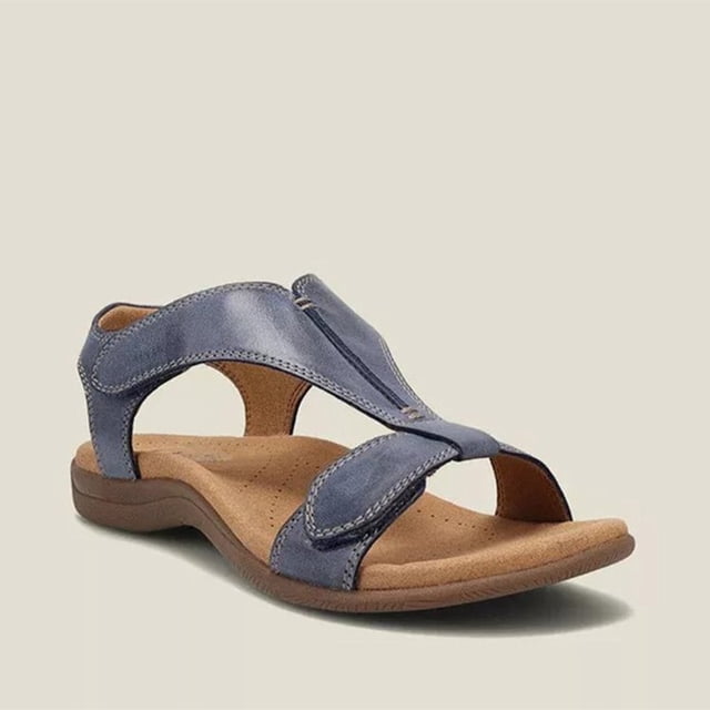 Sandalias de estilo romano de talla grande europeas y americanas, sandalias de playa informales planas para mujer