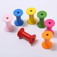 thumbnail image 4 of yuksok 100 Pieces Wholesale Wooden Empty Thread Spools Reels Bobbins for Sewing Ribbons, 4 of 9
