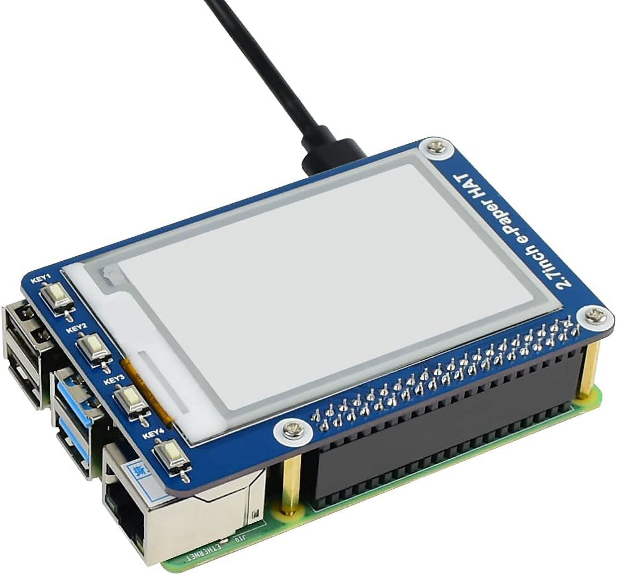 TOP1 2.7inch E-Ink E-Paper Display HAT for , 264×176 Resolution Screen Black/White Monitor with SPI Interface Support Raspberry/Jetson Nano/Nucleo Boards(2.7inch e-Paper HAT)
