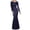 Navy, variant on Womens Long Sleeve Dress Women Long Sleeve Sequined Mesh Mermaid Party Round Neck Evening Dress
