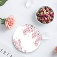 thumbnail image 4 of RYLABLUE Pink Cherry Blossom Set of 6 Round Coaster for Drinks, Absorbent Ceramic Stone Coasters Cup Mat with Cork Base for Home Kitchen Room Coffee Table Bar Decor, 4 of 5