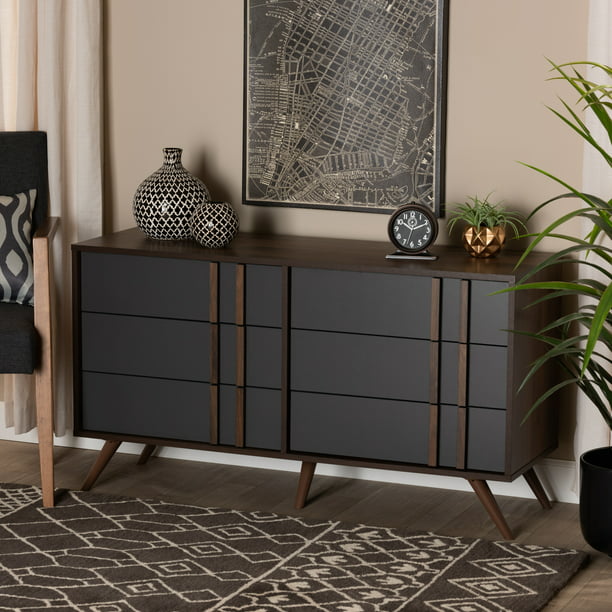 Baxton Studio Naoki Modern And, Bedroom Dresser For Two