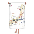 thumbnail image 1 of Local Japanese Travelling map Hand Towel Bath Facecloth Soft Cotton Washcloth, 1 of 4