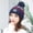 Navy, variant on Dyfzdhu Fashion Women Warm Solid Thicken Wool Hat Stripe Knit Windproof Cap Black