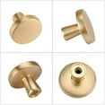 Goldenwarm 10 Pack Brushed Brass Kitchen Knobs Round Gold Solid