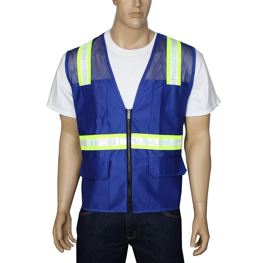 Safety Depot Royal Blue Reflective Breathable Mesh Safety Vest with Pockets 8038MRB5XL