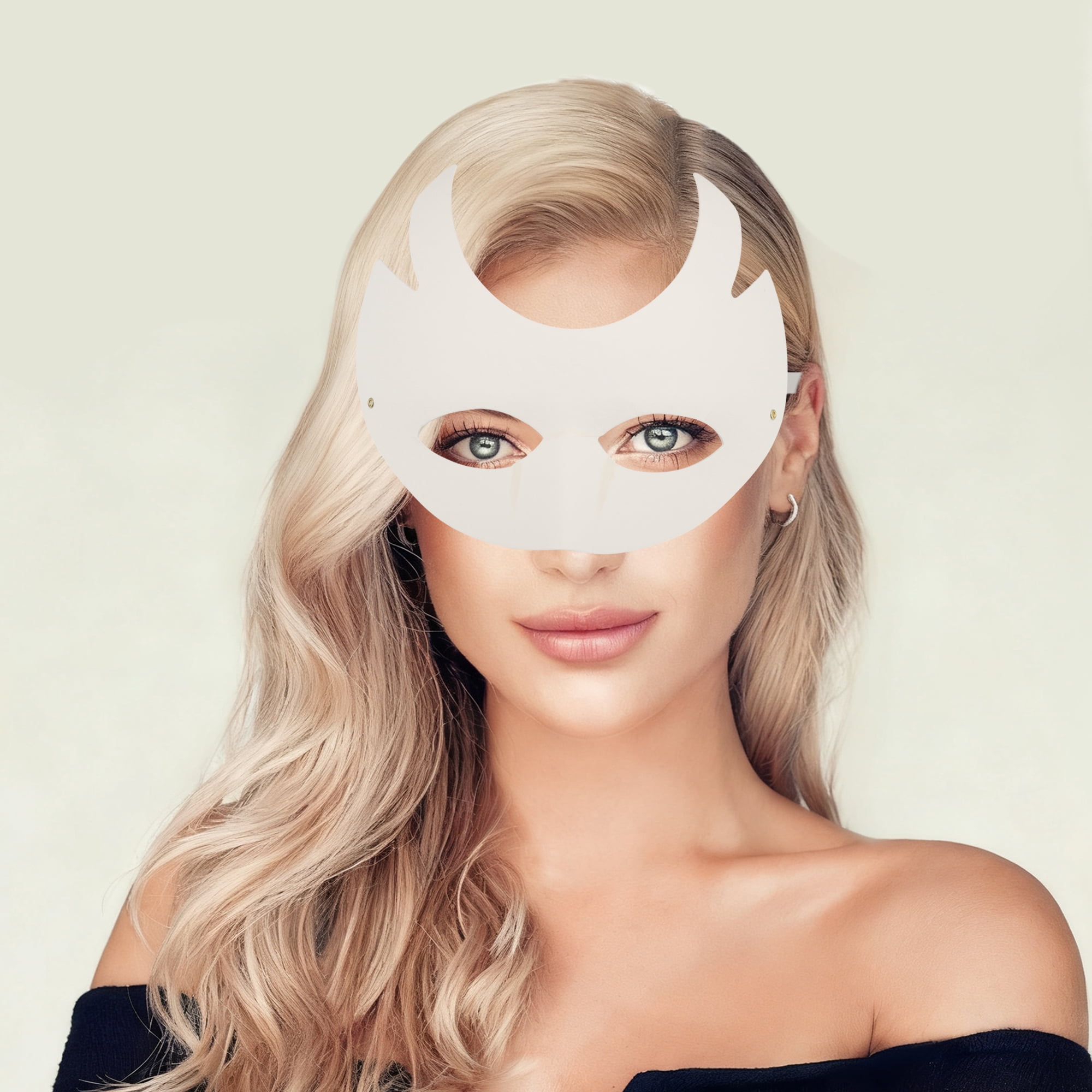 Unique Bargains 1 Pack Elegant Hand-Painted Party Mask White Pattern 17