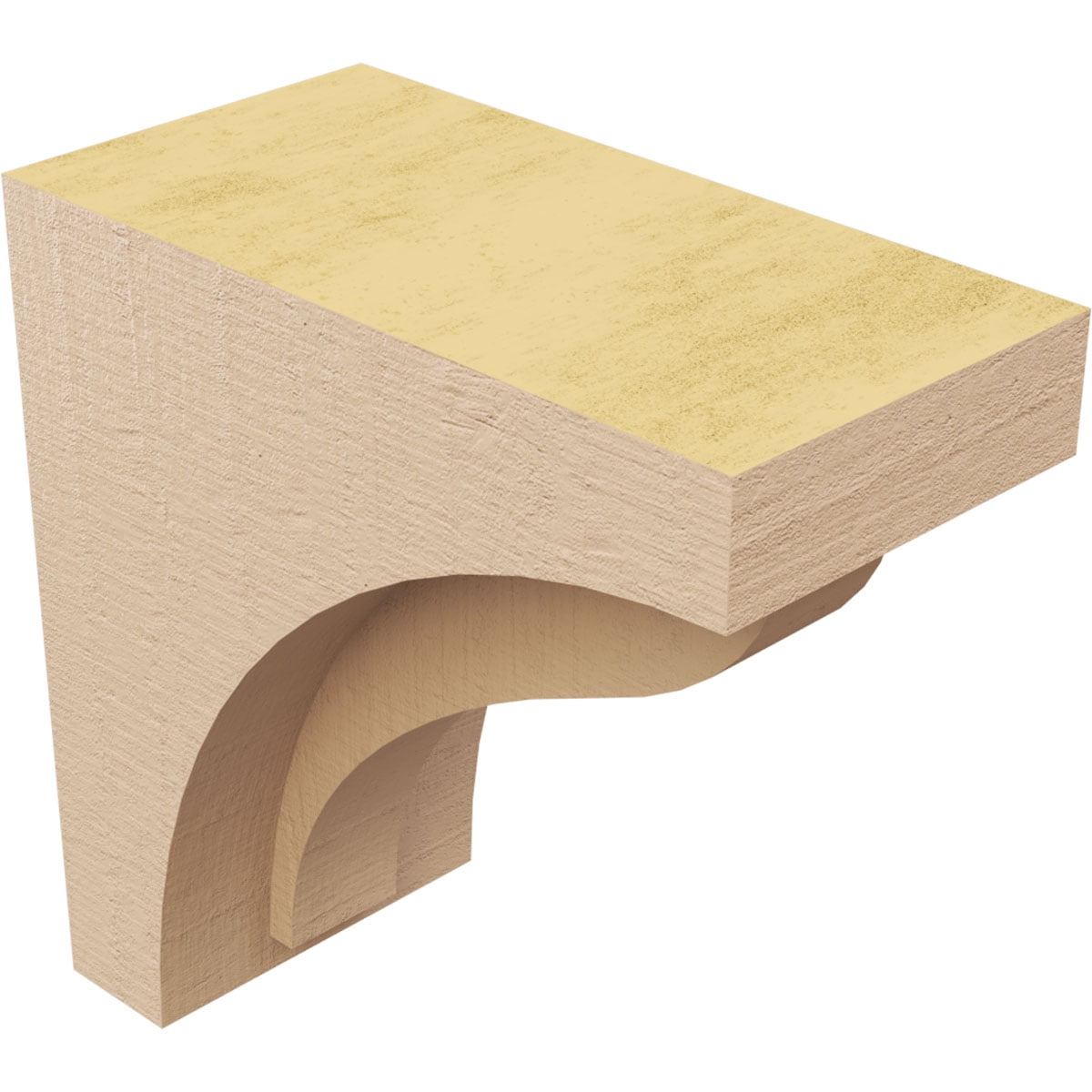3"W x 6"D x 6"H Classic Helena Rough Cedar Woodgrain TimberThane Corbel, Primed Tan
