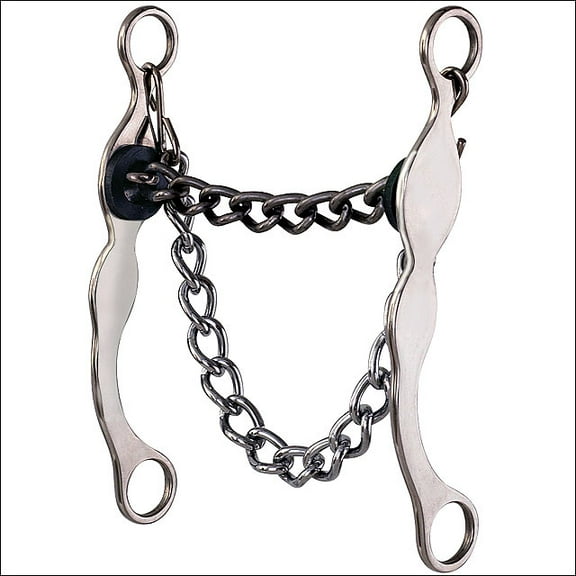 Hilason Stainless Steel Roping Horse Bit Chain Mouth W/Rubber Washers