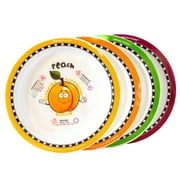 Healthy Kiddos™ 4-pack Children's Nonslip Fruit and Veggie Plates--Set #1