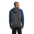 thumbnail image 2 of Sport-Tek ST249 Colorblock Tech Fleece 1/4-Zip Hooded Sweatshirt , Graphite Heather/ True Royal, M, 2 of 2