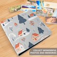 thumbnail image 4 of FORMRS 3 Ring Photo Album 4"x6" Self Adhesive Large Capacity PU Leather Cover, Gray Cartoon Houses, 4 of 8