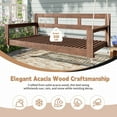 thumbnail image 6 of LiviNest Patio Swing Daybed Frame: 81.9 Inch Twin Size Acacia Wood Swing Bed - 350lbs Weight Capacity with 4 Hemp Ropes for Porch & Garden Relaxation - Farmhouse Style High Back & Arms, 6 of 6