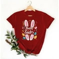 thumbnail image 5 of AGWOLF Easter Shirt Women 2025 Easter Eggs Happy Easter Print Tshirts Short Sleeves Crewneck Shirt for Teen Girl Easter Teacher Shirt Easter Bunny Shirt Women, 5 of 6