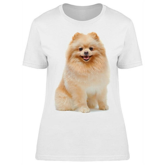 Cute Sitting Pommeranian T-Shirt Women -Image by Shutterstock, Female Medium