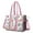 Pioneer Flower Floral-2, variant on Teacher Tote Bag,Pioneer Flower Floral Print Pattern Teacher Utility Tote Bag,Large Work Tote Bags for Women with Multiple Pockets,Top Zipper Closure,13.8x10.6x6.7 Inch