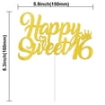 thumbnail image 2 of Adorno para tartas KELTORA Happy Sweet 16 con purpurina dorada para niñas, 2 of 9