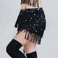 thumbnail image 6 of DHFJKG Skirts For Women Low Rise Glitter Sparkly Sequins Tassels Mini Skirt Belly Dance Carnival Performence Wear Cozy Skirt, 6 of 6