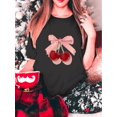 thumbnail image 1 of Cozy Valentine's Day T-Shirt for Women - Black with Pink Bow & Cherry Design, Crew Neck, Short Sleeve, Perfect for Spring/Autumn Tee For Adult, Men, Women, Teen, Teenager, Adolescent, Youth, 1 of 6