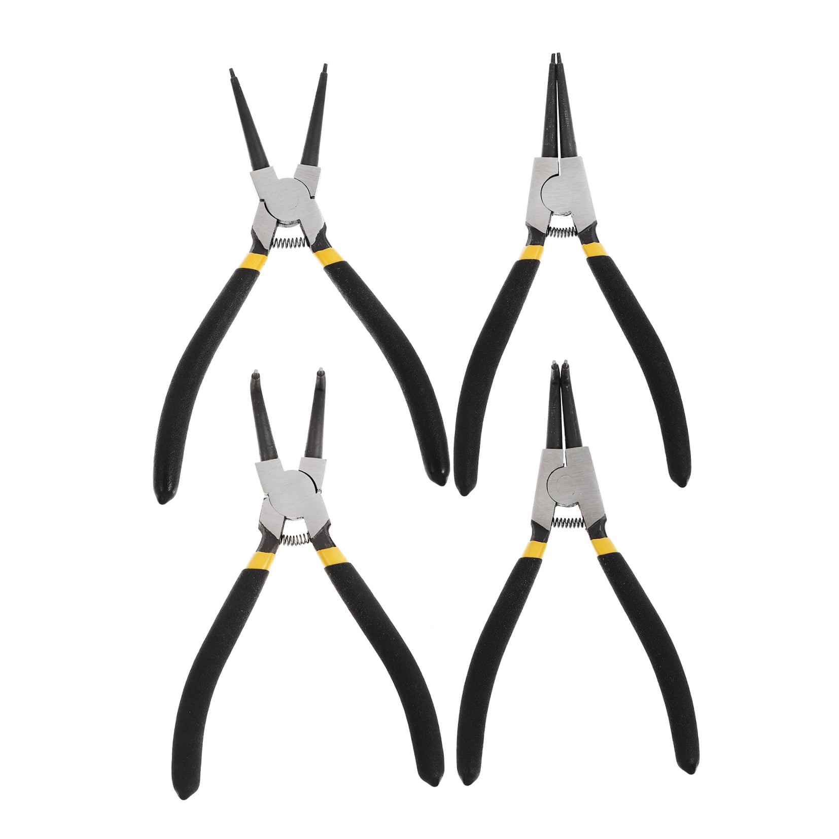 Raindrops 4-Piece Black Steel Pliers Set - Multifunctional Hand Tools for Easy One-Handed and Precision Work