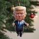 thumbnail image 2 of 1 adorno navideño acrílico inspirado en Trump para colgar en el coche, llavero para árbol de Navidad, regalo festivo, divertido colgante de dibujos animados, 2 of 5