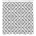 thumbnail image 3 of Abstract Shower Curtain, Geometric Pattern of Hand Drawn Squares with Diagonal and Horizontal Stripes, Fabric Bathroom Set with Hooks, 69W X 70L Inches, Dark Grey White, by Ambesonne, 3 of 3