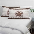 thumbnail image 4 of Texas Star Vintage Throw Pillow Covers, Red Berry Retro Art Brown White Wooden Soft Breathable Pillow Cases with Invisible Zipper, Toddler Pillowcases for Couch Bed Sofa Chair 12x20 Inches, 4 of 9