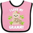 thumbnail image 3 of Inktastic Cute Sloth I Love My Grammy with Green Leaves Boys or Girls Baby Bib, 3 of 4