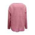 thumbnail image 5 of XFLWAM Women's Waffle Knit Sweater Crew Neck Long Sleeve Pullover Top Casual Solid Color Sweatshirts Pink S, 5 of 5