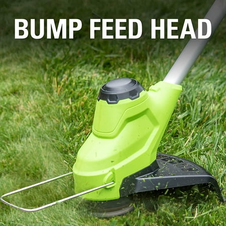 Greenworks - TORQDRIVE 24-Volt 12-Inch Cutting Diameter Straight Shaft Grass Trimmer and Edger (1 x 2.0Ah Battery and 1 x Charger) - Black/Green