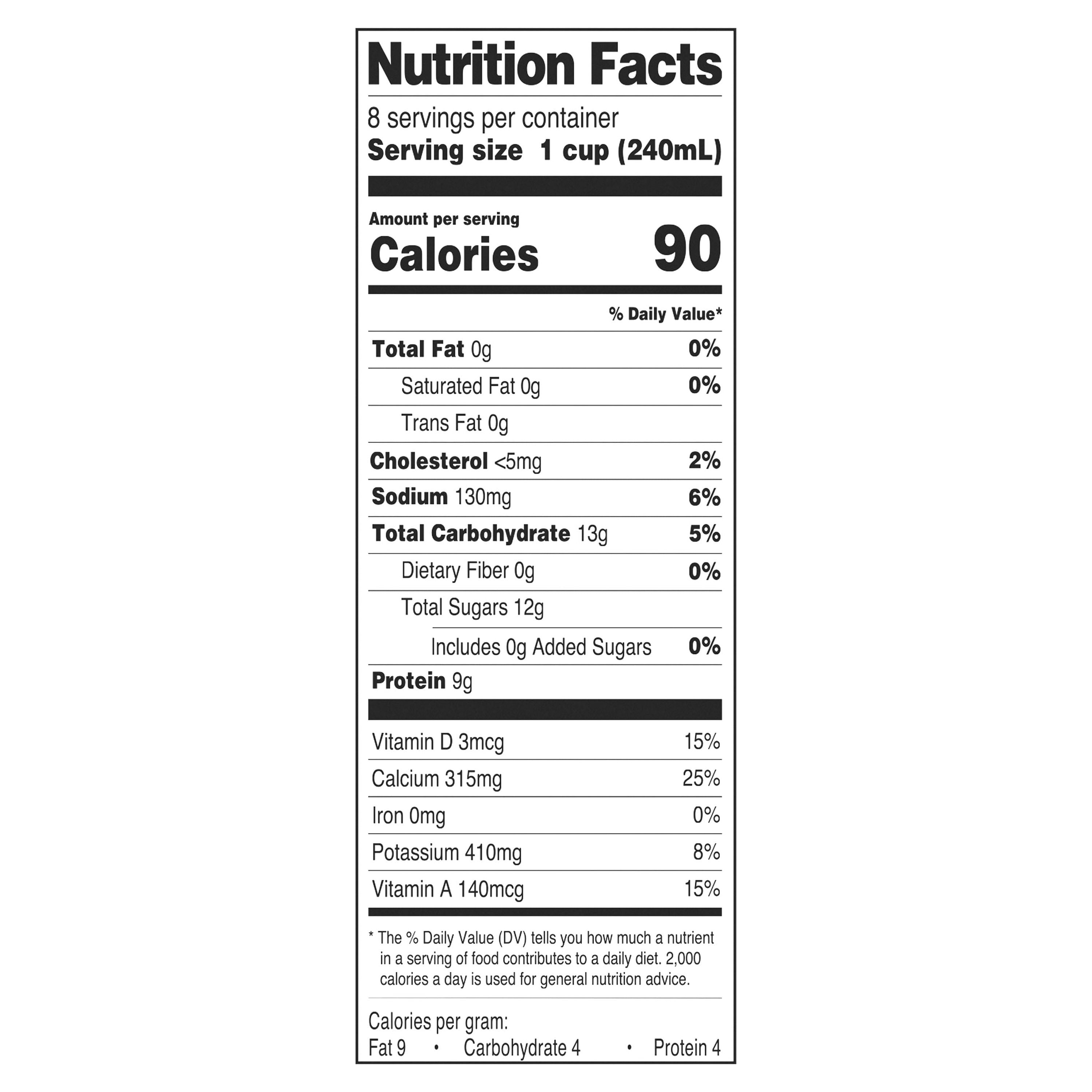 Great Value Lactose Free Skim Fat-Free Milk, Half Gallon, 64 fl oz