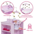 thumbnail image 6 of Olivia's Little World Wooden Doll Changing Station, Lilac/White, 6 of 13