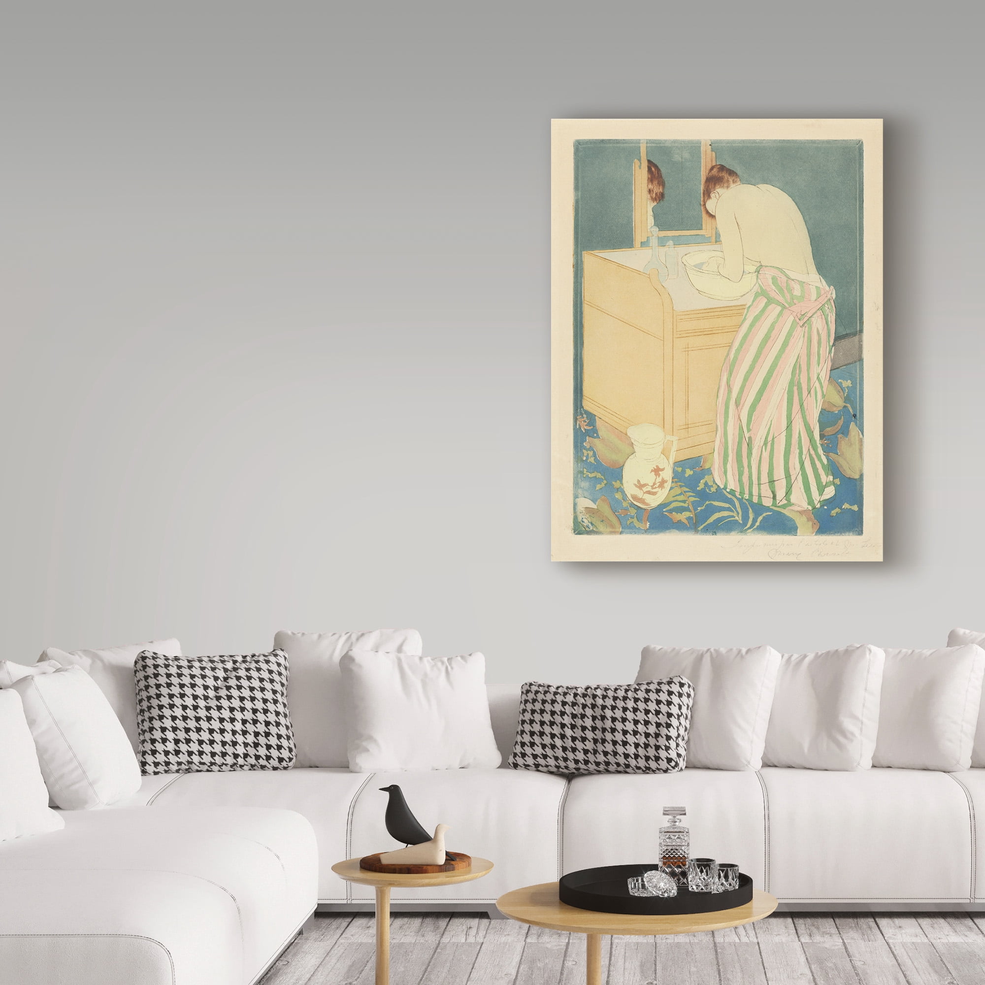 Trademark Fine Art 'Woman Bathing' Canvas Art by Mary Stevenson Cassatt