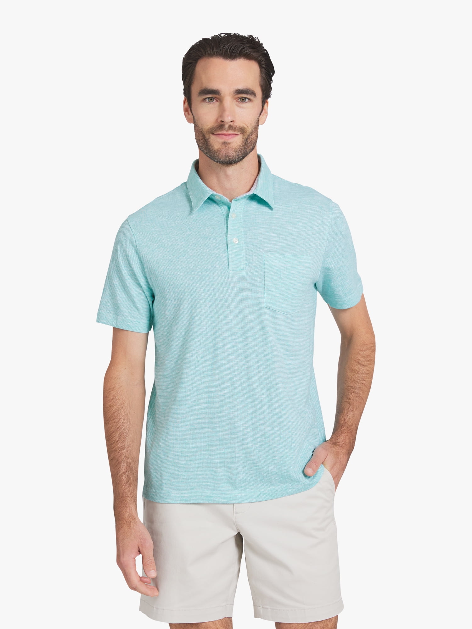 Chaps Men's and Big Men's Harbor Side Slub Short Sleeve Polo Shirt, Sizes S-3XL