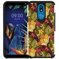 thumbnail image 1 of LG K40 / LG Solo 4G LTE / LG K12 Plus Phone Case - Colorful Design Hybrid Armor Case Shockproof Dual Layer Protective Phone Cover - Gold and Purple Floral, 1 of 2