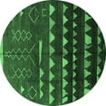 thumbnail image 1 of Ahgly Company Indoor Round Solid Emerald Green Modern Area Rugs, 3' Round, 1 of 4