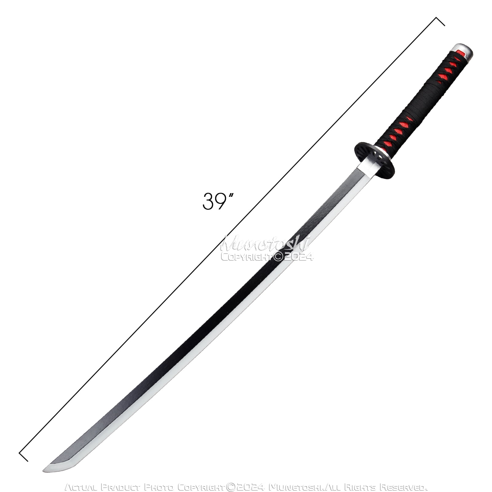 Munetoshi 40.5” LED Light Plastic Tanjiro Kamado Nichirin Katana Samurai Sword Demon Anime