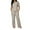 ☃163-Gray, variant on Xuyuer Women's Short Sleeve Round Neck Fitted Elastic Waist Drawstring Wide Leg Pants Set -Casual Outfit with Streamlined Silhouette for Modern Daily Wear