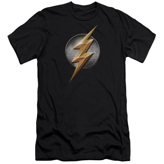 Justice League Movie Flash Logo S/S Adult 30/1 T-Shirt Black