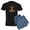 With Blue Strpe Pant, variant on - House Of Voodoo Pajamas - Men's Dark Loose Fit Cotton Pajama Set